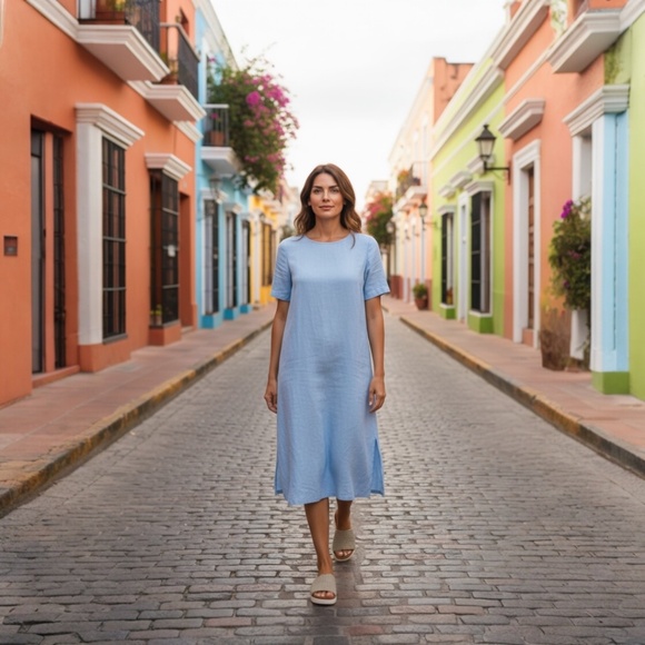 Bernie Mev Capri Flatform Slide Sandals Light Gold Woven Comfort Lightweight NWB - Picture 2 of 6